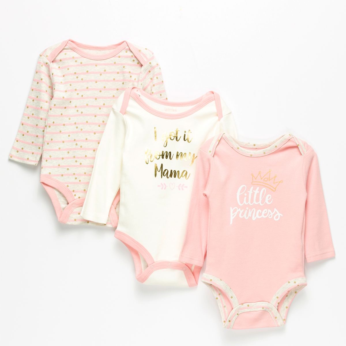 YAMP - pack 3 bodies algodón bebé niña