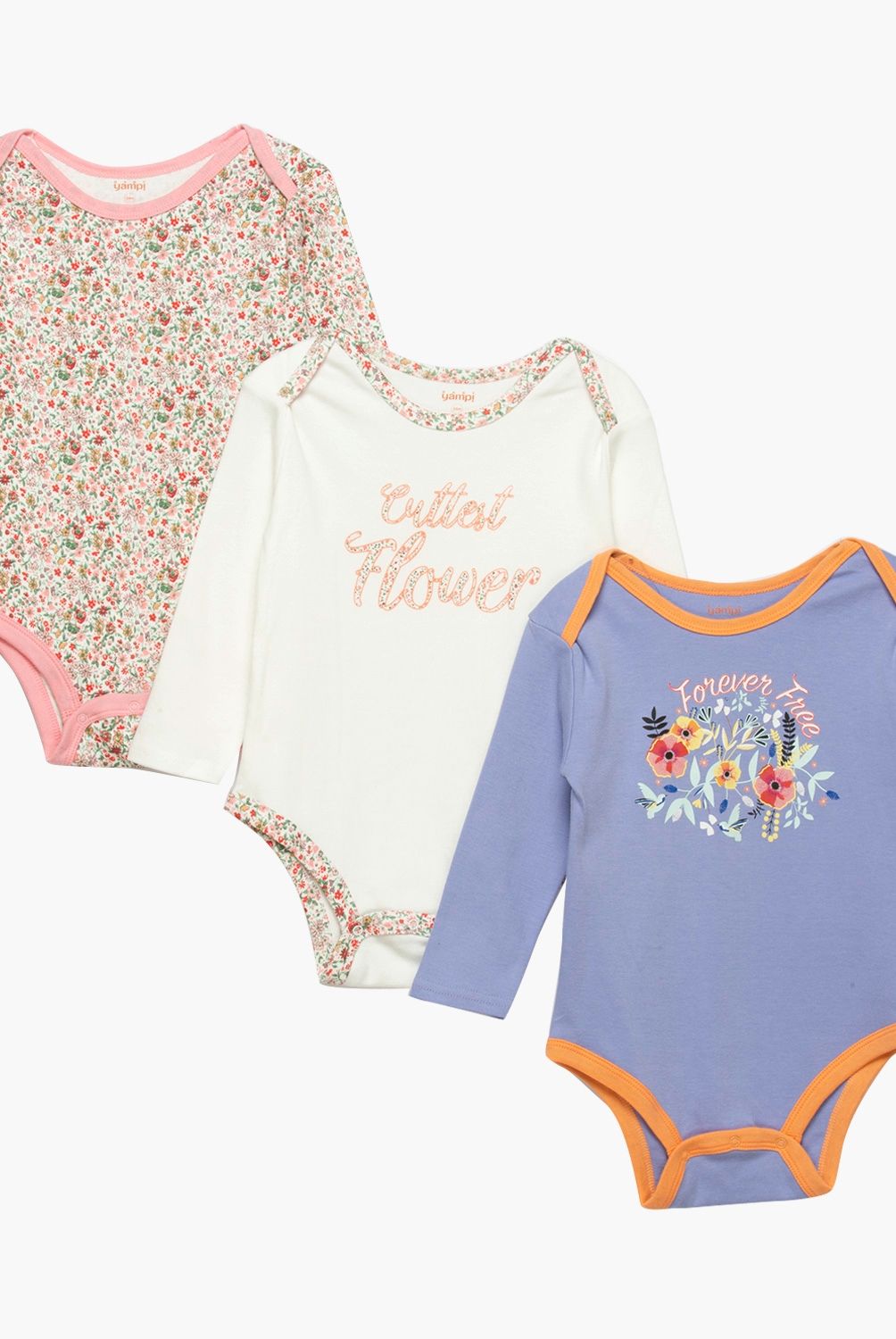 YAMP - pack 3 bodies algodón bebé niña