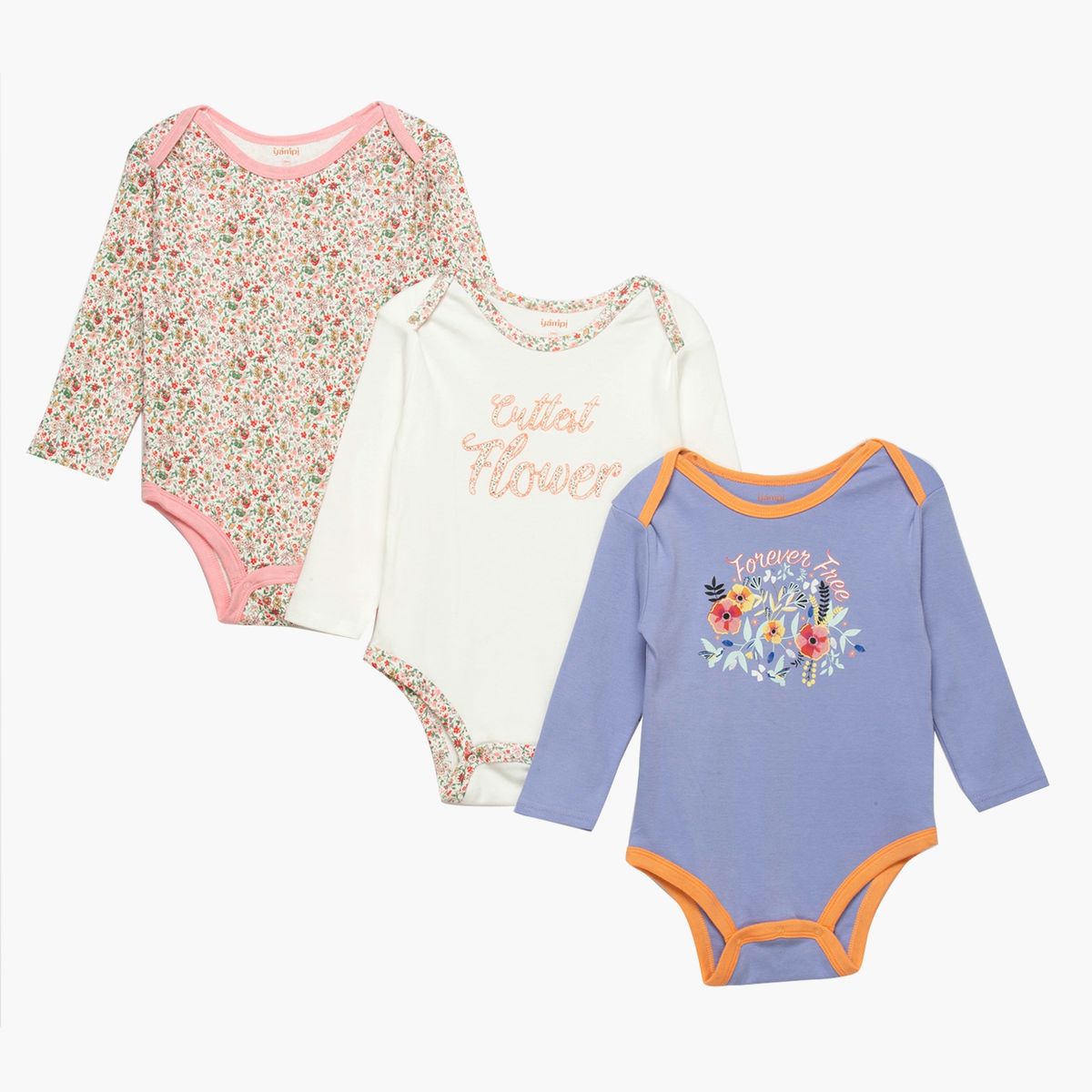 YAMP - pack 3 bodies algodón bebé niña