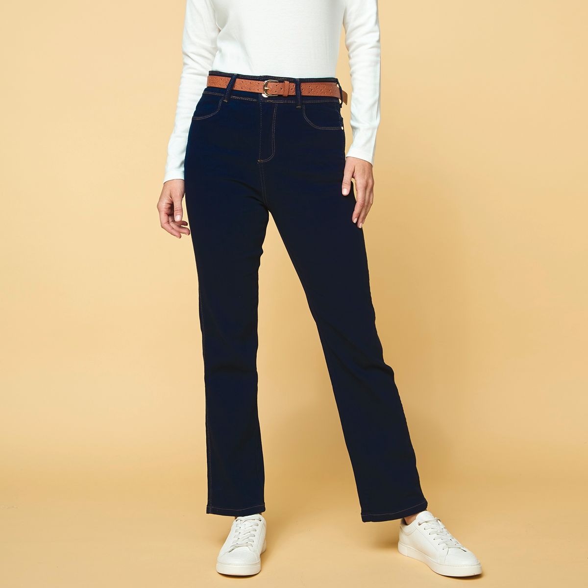 NEWPORT - Jeans Recto Tiro Alto Mujer Newport