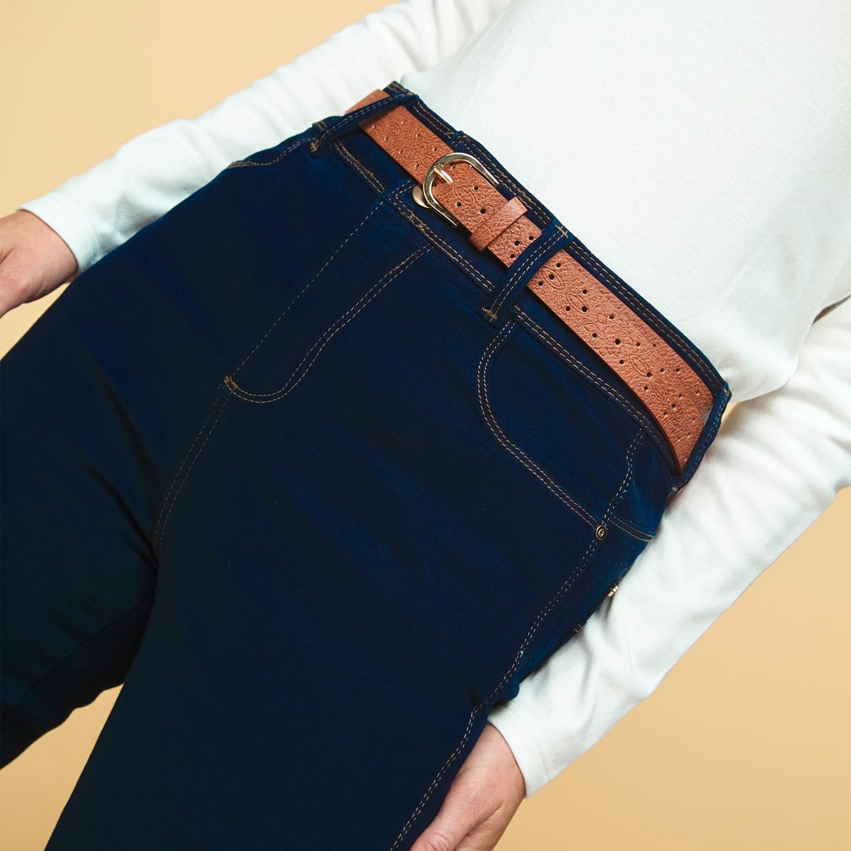 NEWPORT - Jeans Recto Tiro Alto Mujer Newport