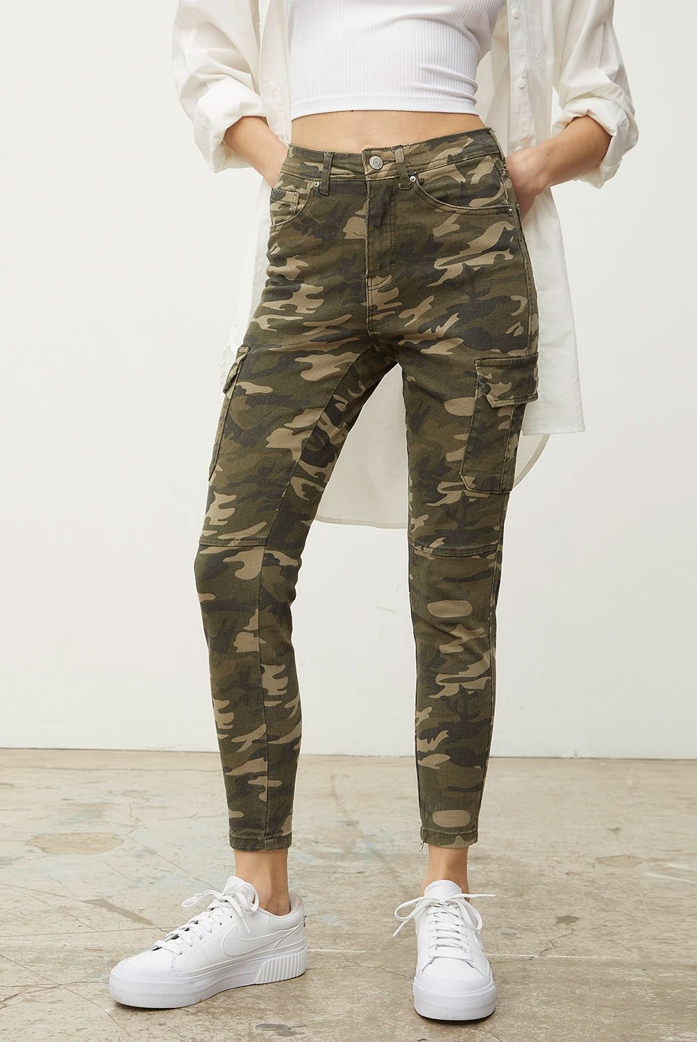 SYBILLA - Jeans Mujer Cargo Noelle Tiro Alto Denim Sybilla