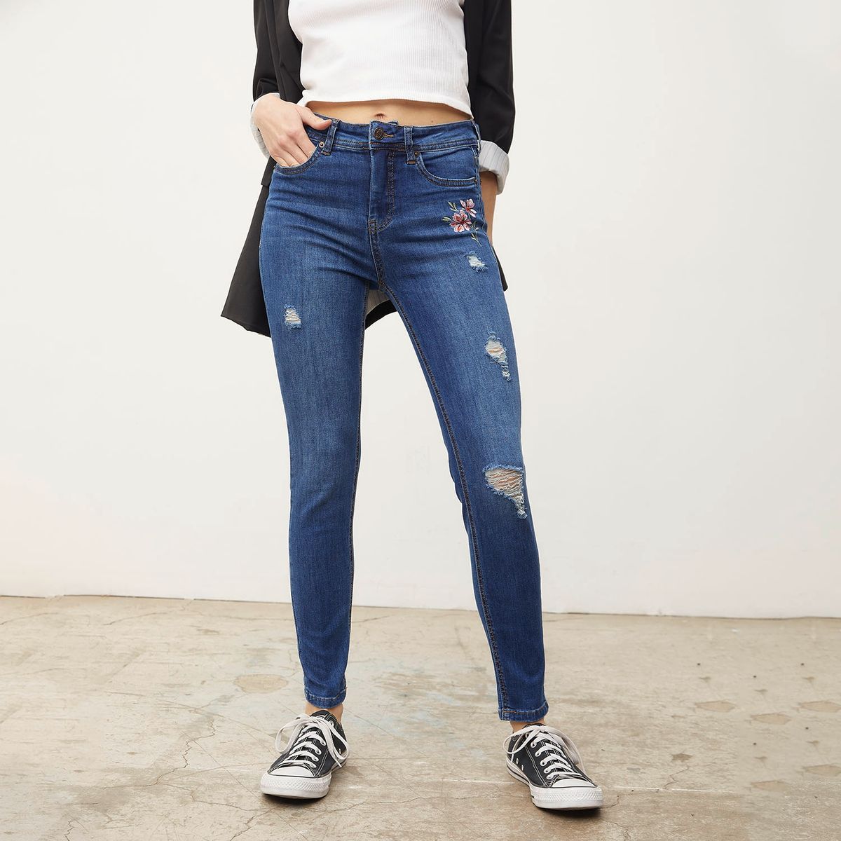 SYBILLA - Jeans Skinny Sophie Tiro Alto Mujer Sybilla