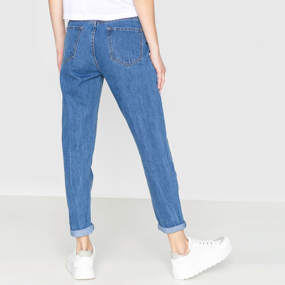 SYBILLA - Jeans Mujer Mom Tiro Medio Sybilla