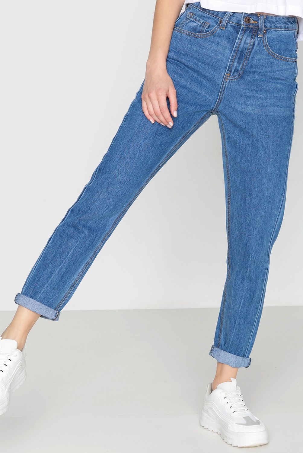 SYBILLA - Jeans Mujer Mom Tiro Medio Sybilla