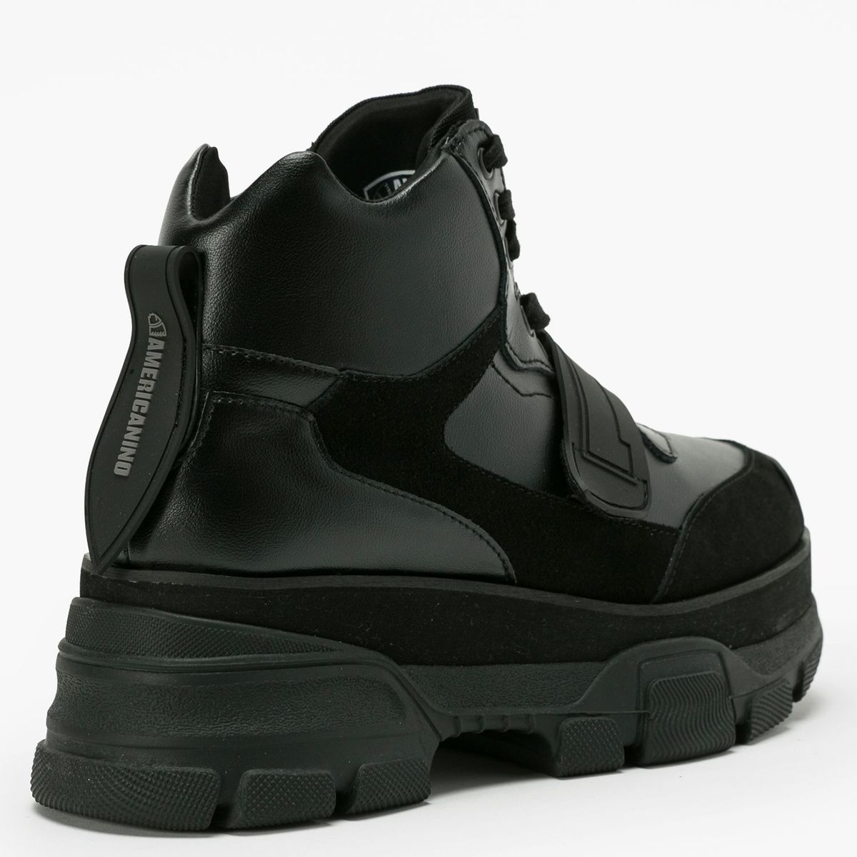 AMERICANINO - Halo Botín Mujer Cuero Negro Americanino