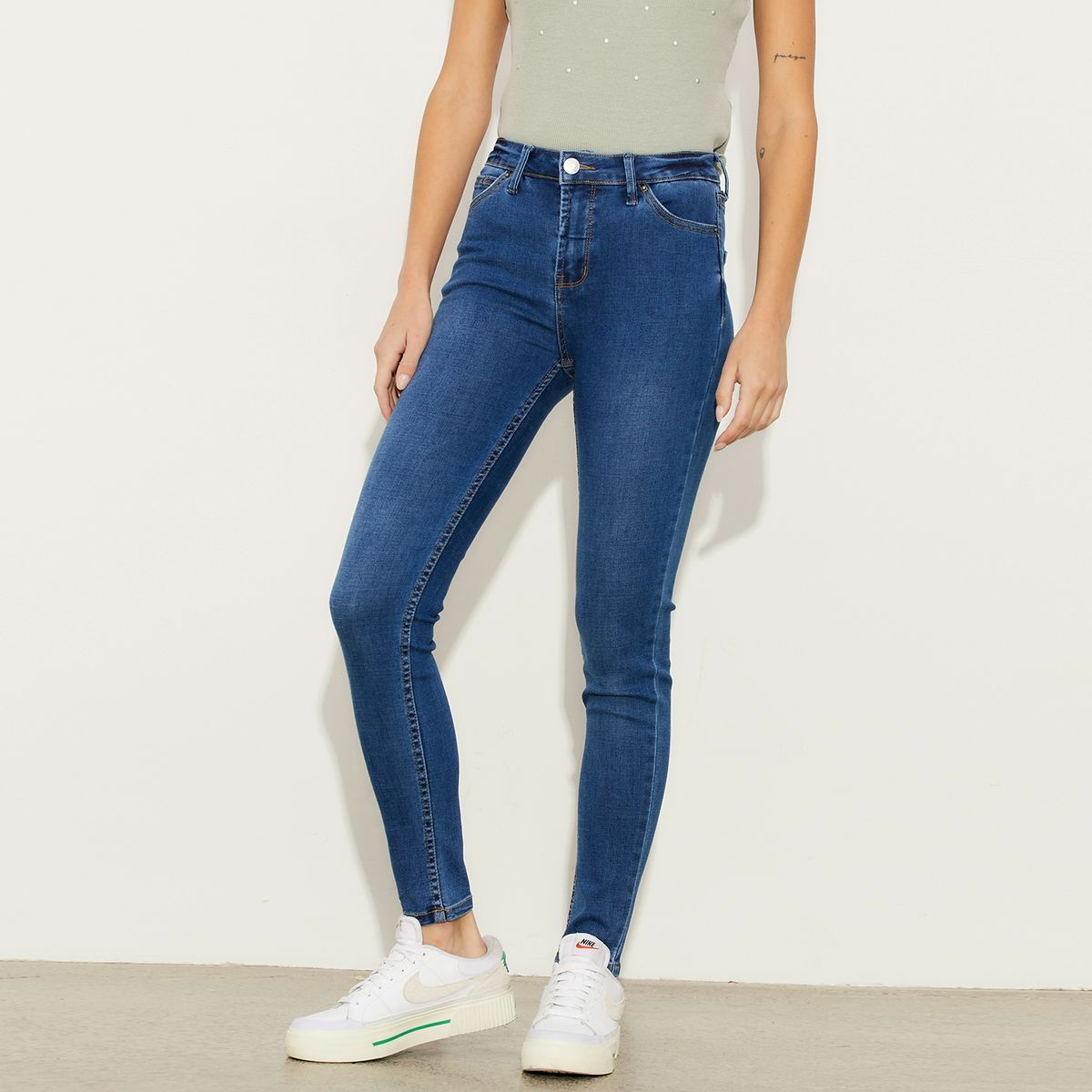 AMERICANINO - Jeans Americanino Básico Tiro Medio Mujer Algodón