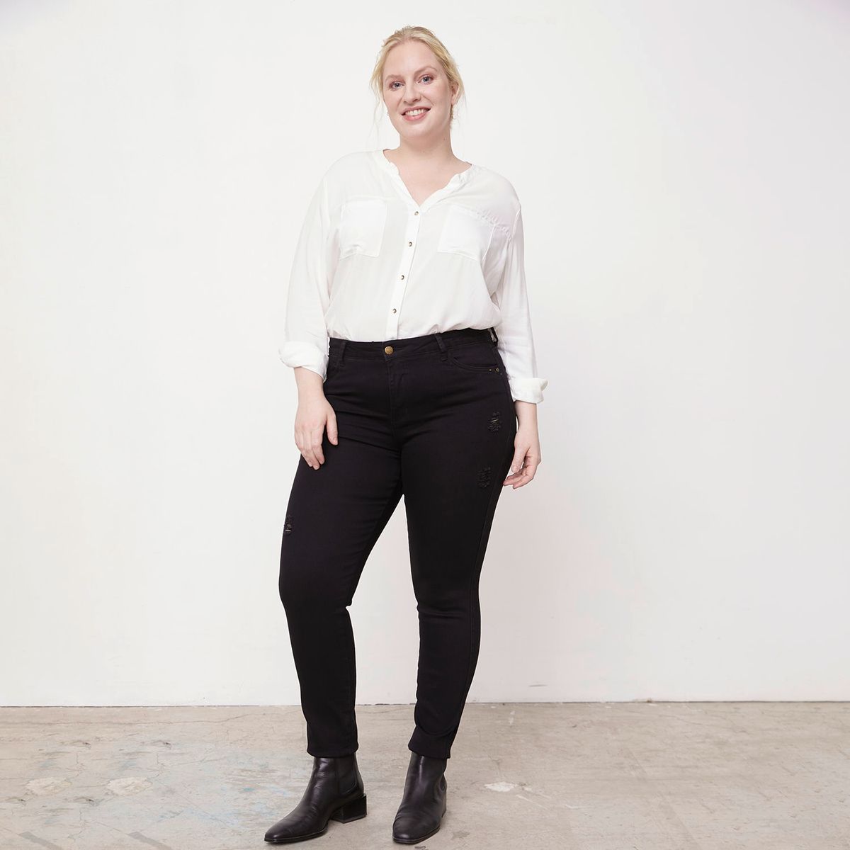 ELLE - Jeans Skinny Tiro Medio Mujer Elle