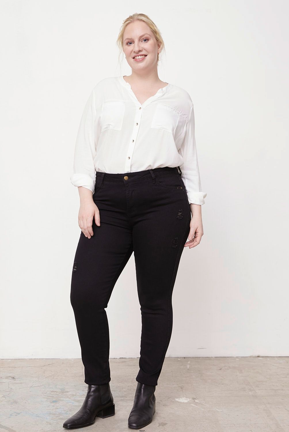 ELLE - Jeans Skinny Tiro Medio Mujer Elle
