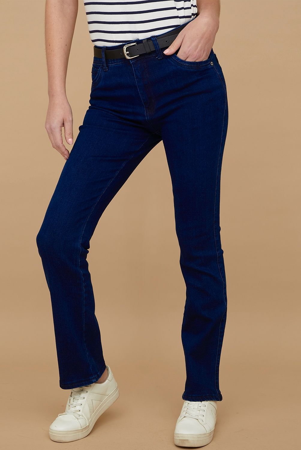 ELLE - Jeans Recto Tiro Medio Mujer Elle