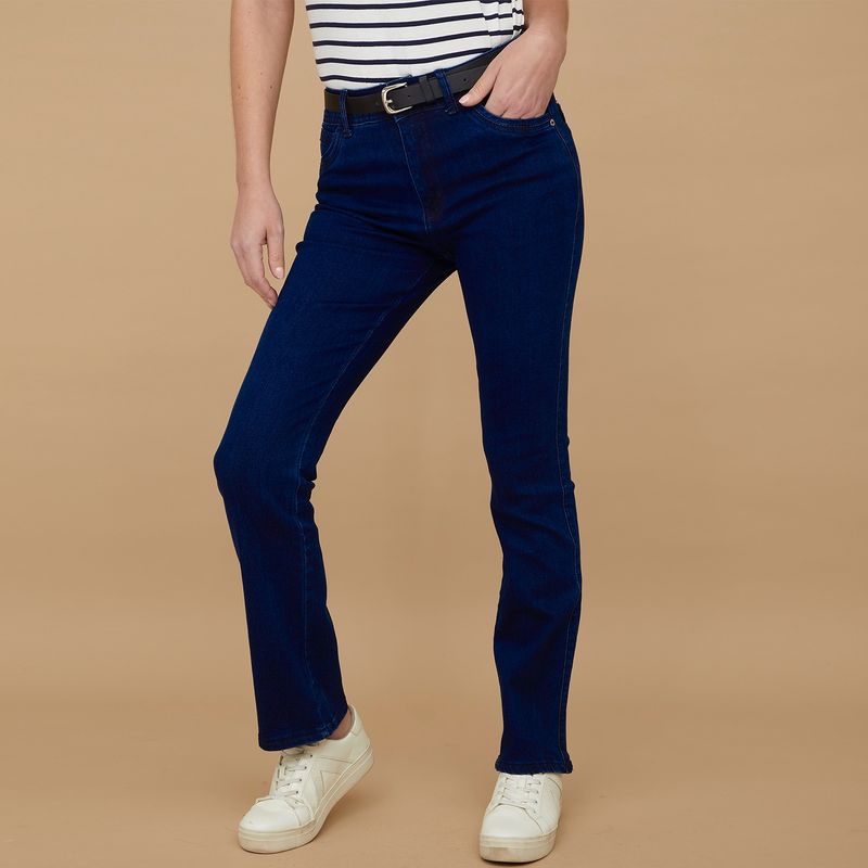 ELLE - Jeans Recto Tiro Medio Mujer Elle