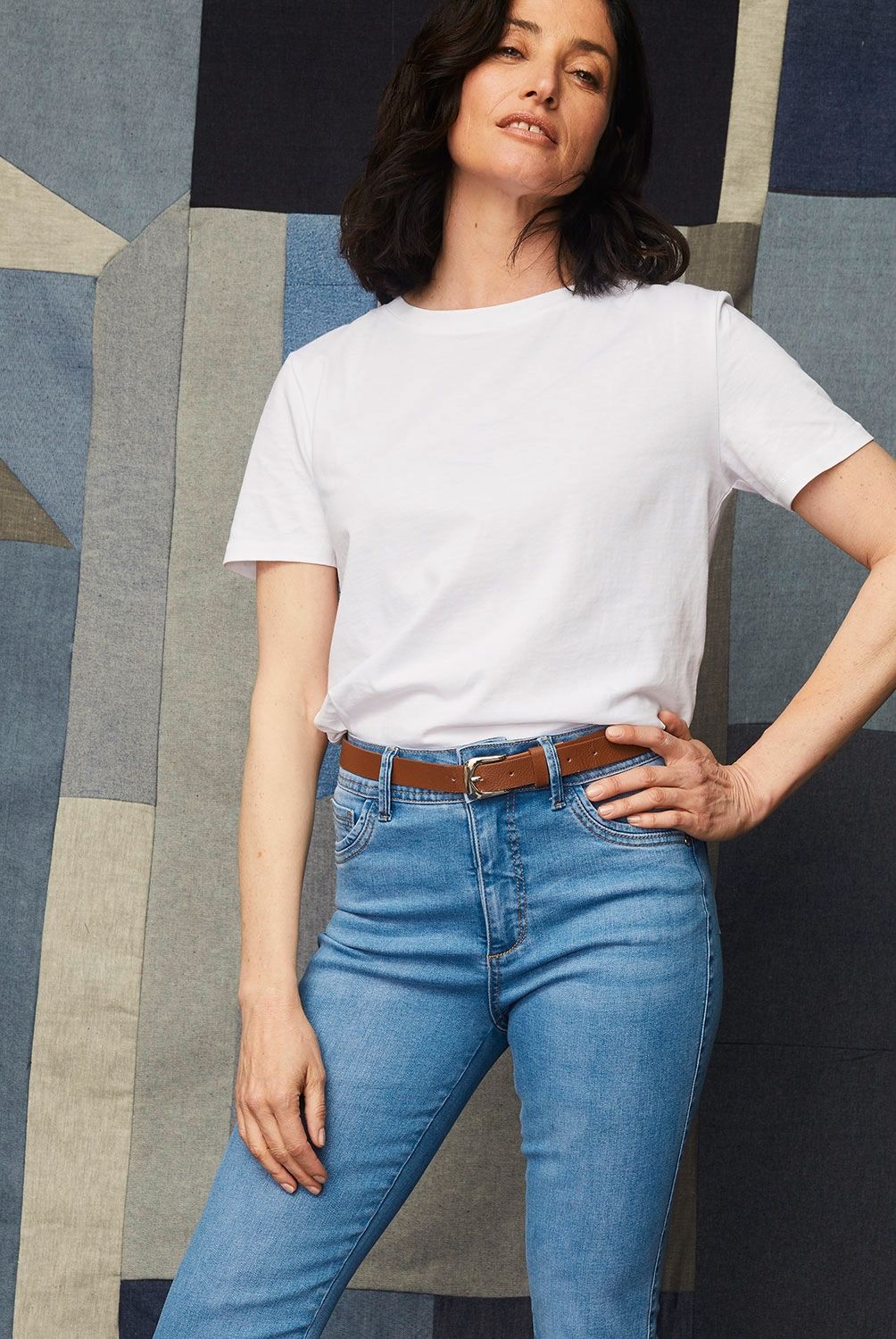 ELLE - Jeans Recto Tiro Medio Mujer Elle