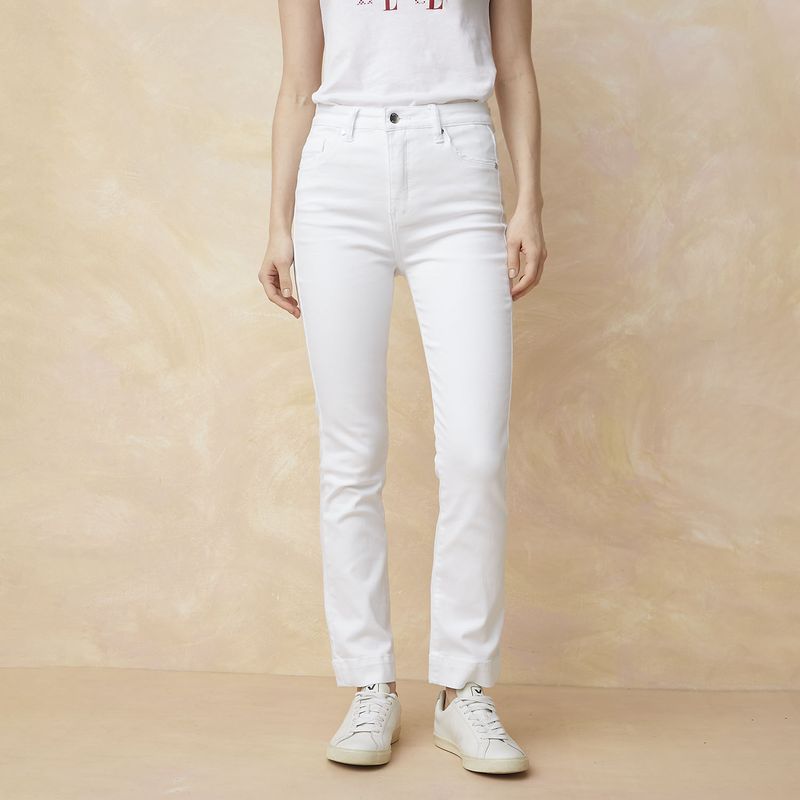 ELLE - Jeans Straight Tiro Alto Mujer Elle