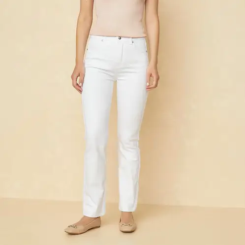 ELLE - Jeans Straight Tiro Alto Mujer