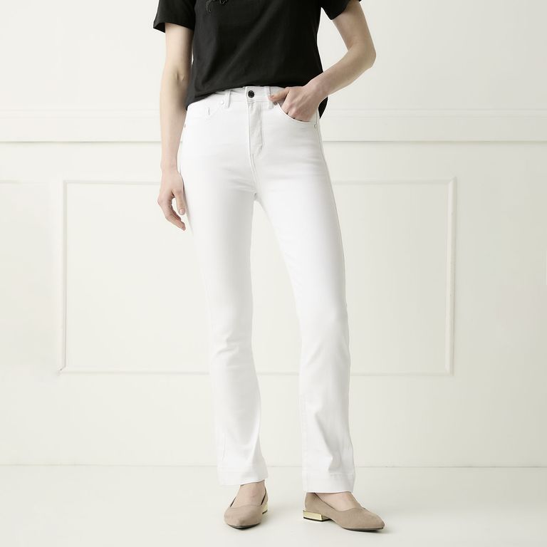 Jeans Straight Tiro Alto Mujer