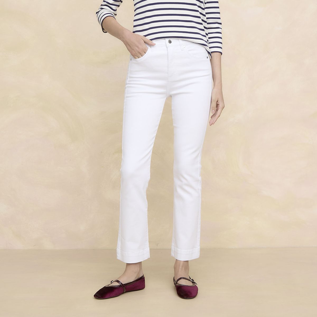 ELLE - Jeans Straight Tiro Alto Mujer Elle