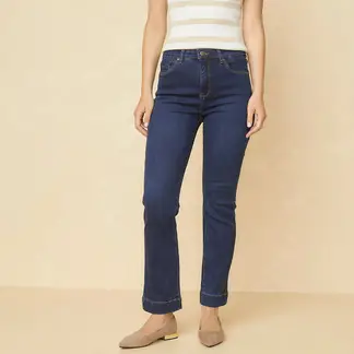 ELLE - Jeans Straight Tiro Alto Mujer