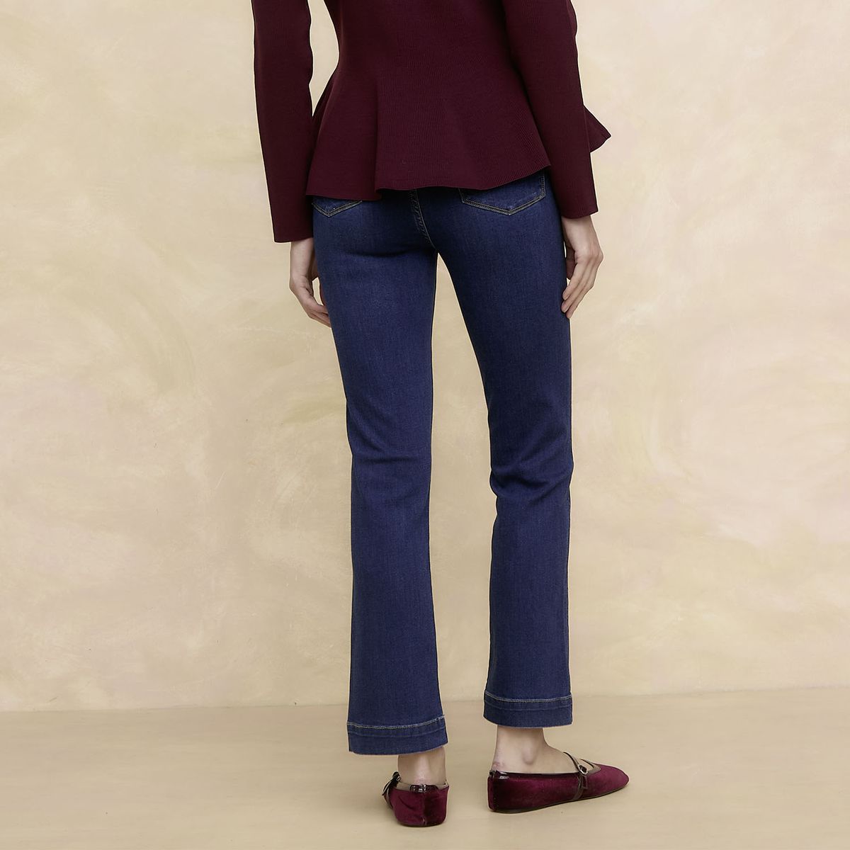 ELLE - Jeans Straight Tiro Alto Mujer Elle