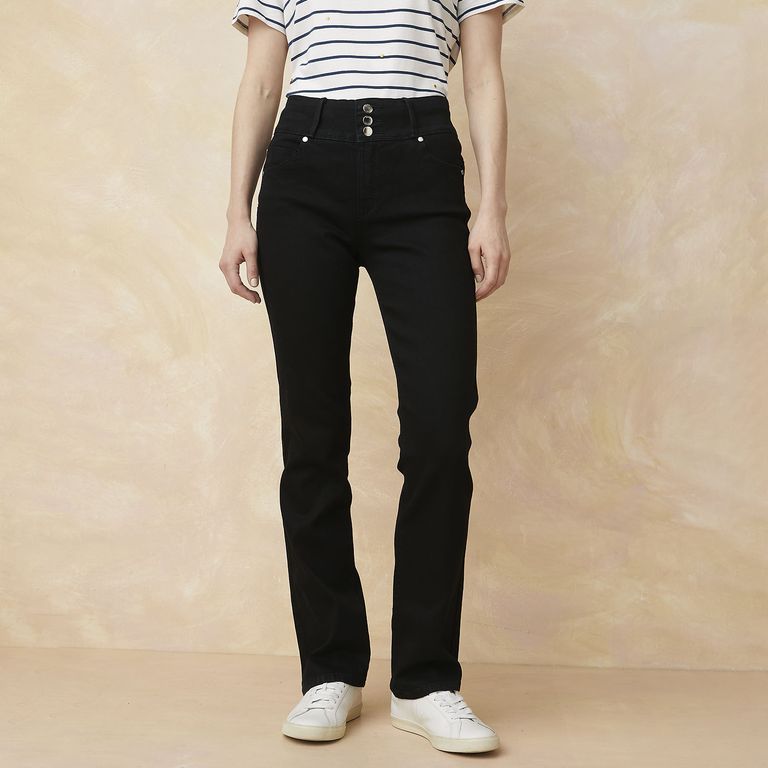 Jeans Straight Tiro Medio Mujer