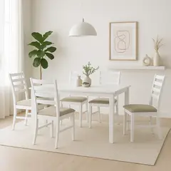 MICA - Juego De Comedor Kinkade 6 Sillas Blanco