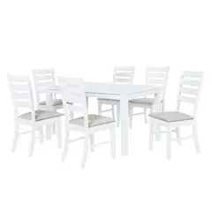 MICA - Juego De Comedor Kinkade 6 Sillas Blanco