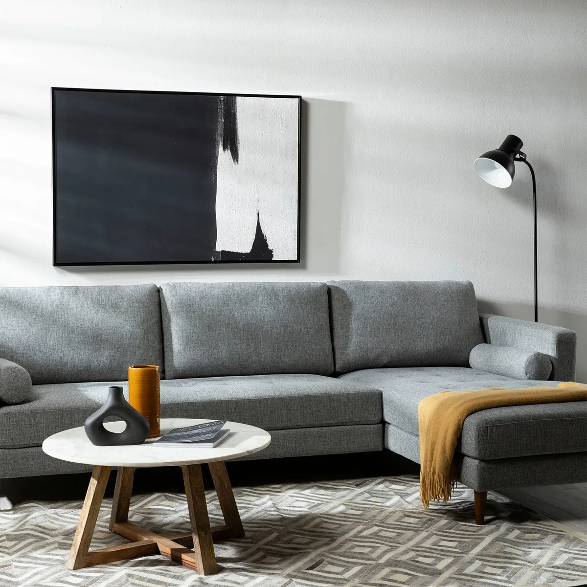 BASEMENT HOME - Sofá Seccional Derecho Connery 4 Cuerpos Basement Home