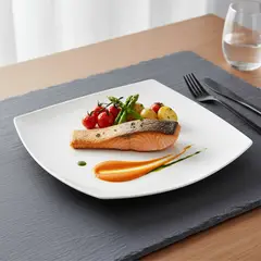 BASEMENT HOME - Plato Base Cuadrado De Porcelana