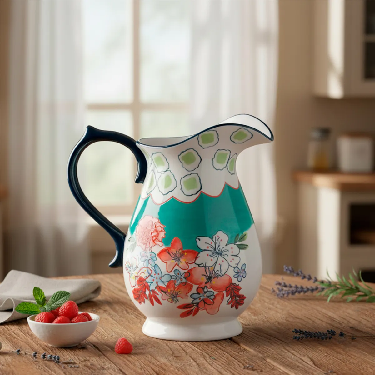 ROBERTA ALLEN - Jarra Cerámica Decorativa 24 Cm Flori Gipsy Multicolor Roberta Allen