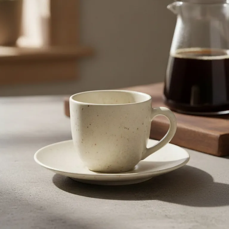 Taza Café 120 Ml Con Plato Cerámica Gres