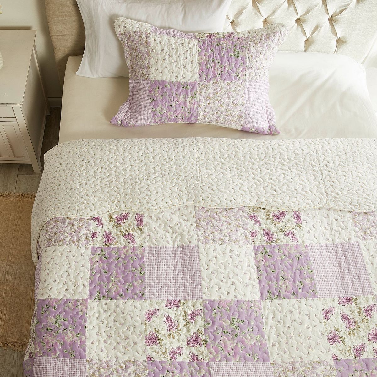 TEXTIL VIÑA - Cubrecama Patch Morado Textil Viña