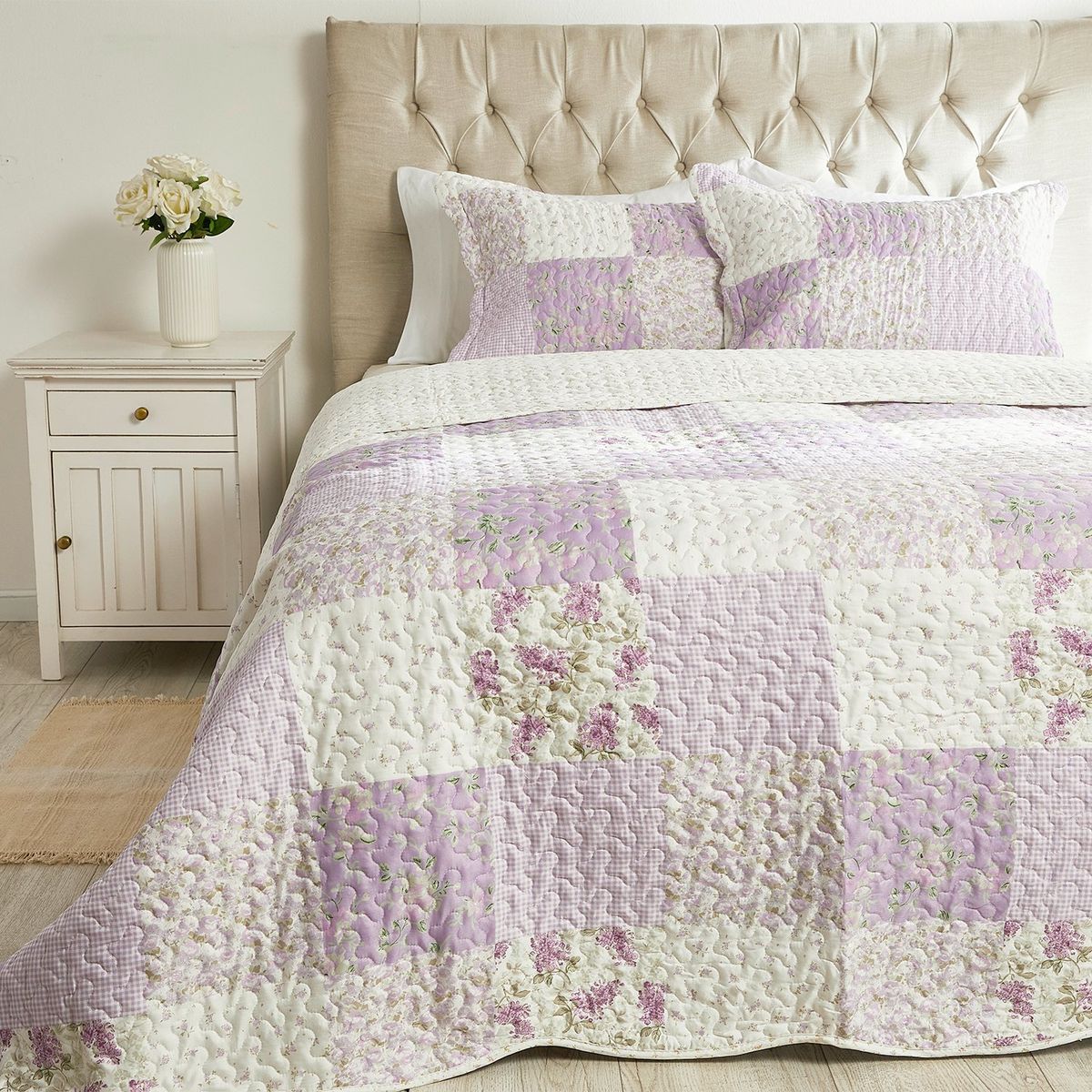 TEXTIL VIÑA - Cubrecama Patch Morado Textil Viña