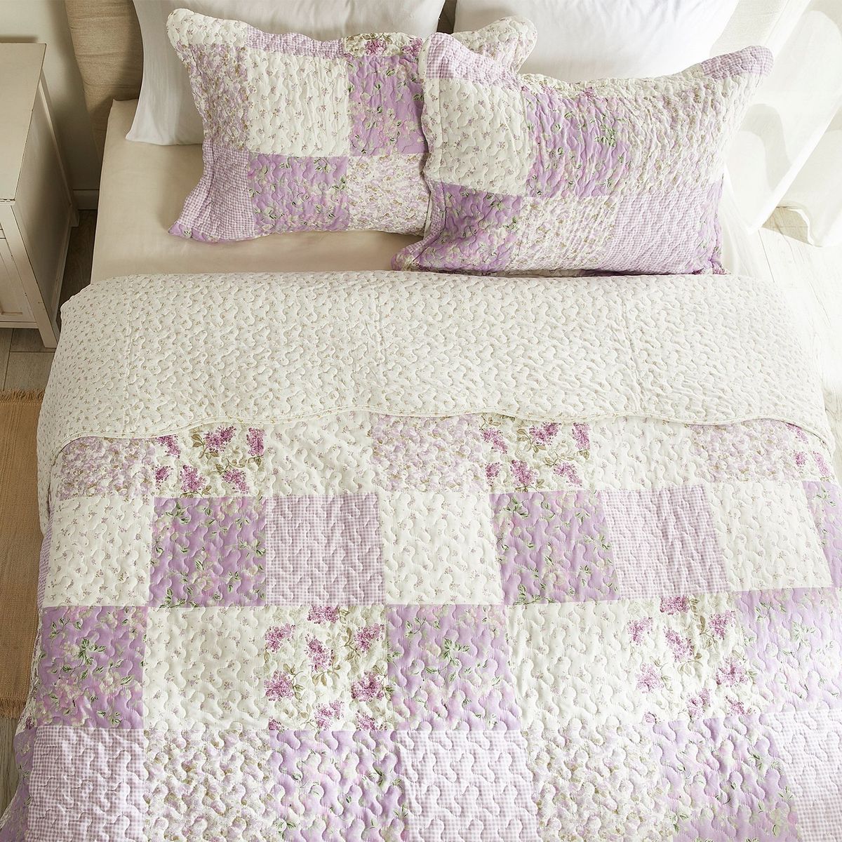 TEXTIL VIÑA - Cubrecama Patch Morado Textil Viña