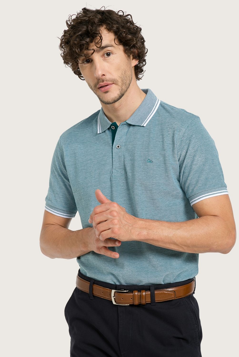 CHRISTIAN LACROIX - Polera Con Cuello Regular Fit Hombre Christian Lacroix