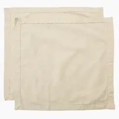 BASEMENT HOME - Set 2 Servilletas Cuadradas Caladas 45 cm Algodón