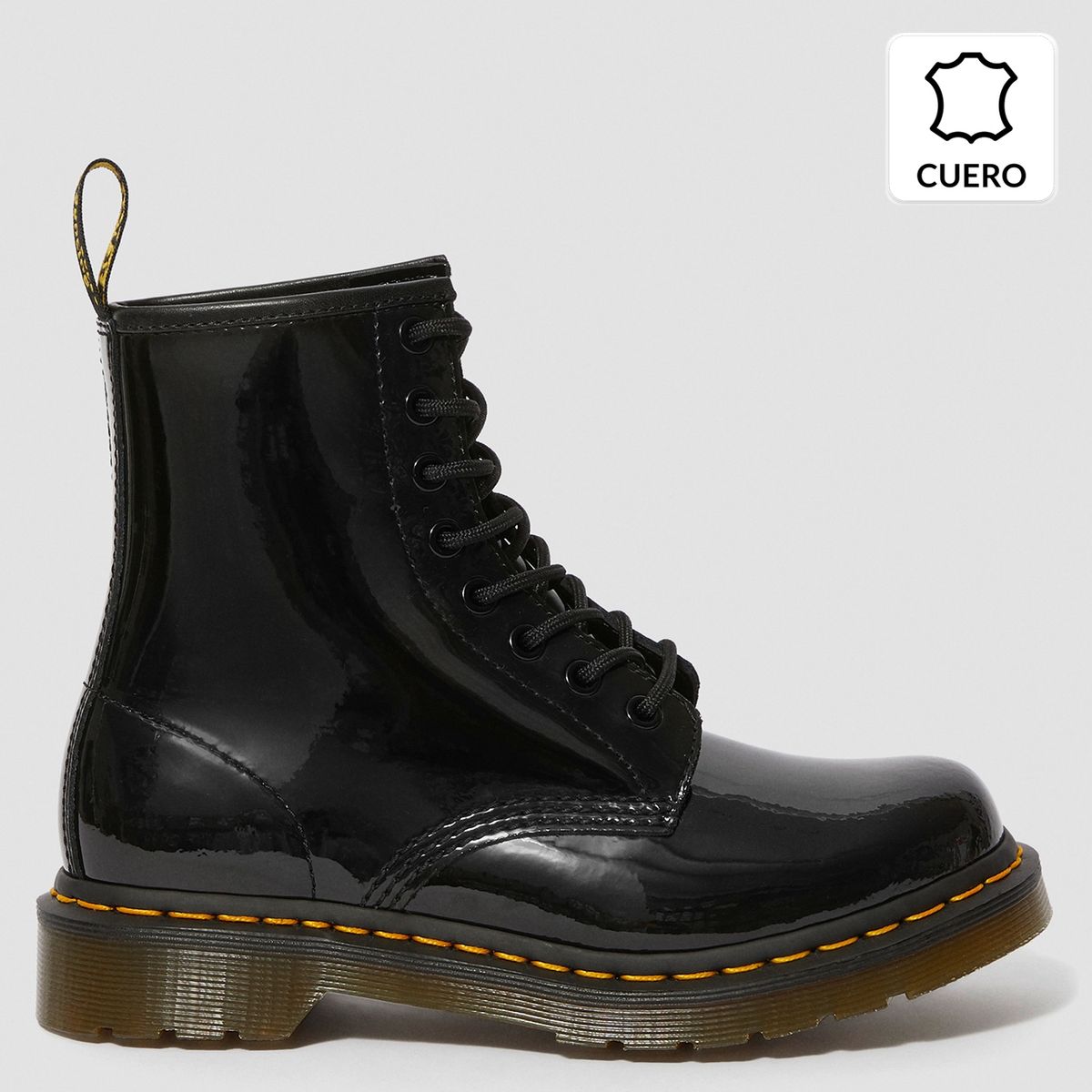 DR MARTENS - Dr Martens 1460 W Patent Botín Mujer Cuero Negro