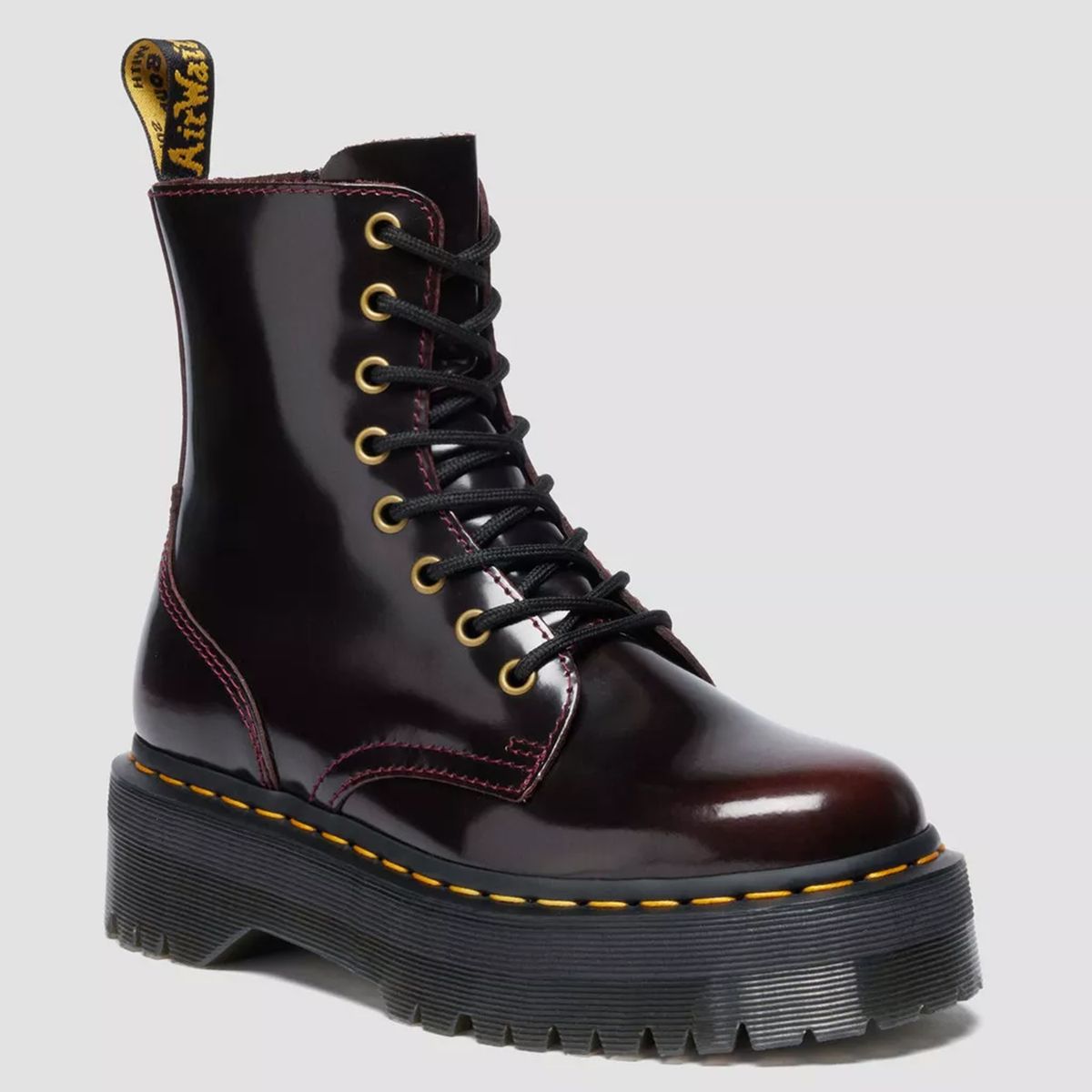 DR MARTENS - Dr Martens Jadon Botín Mujer Cuero Rojo