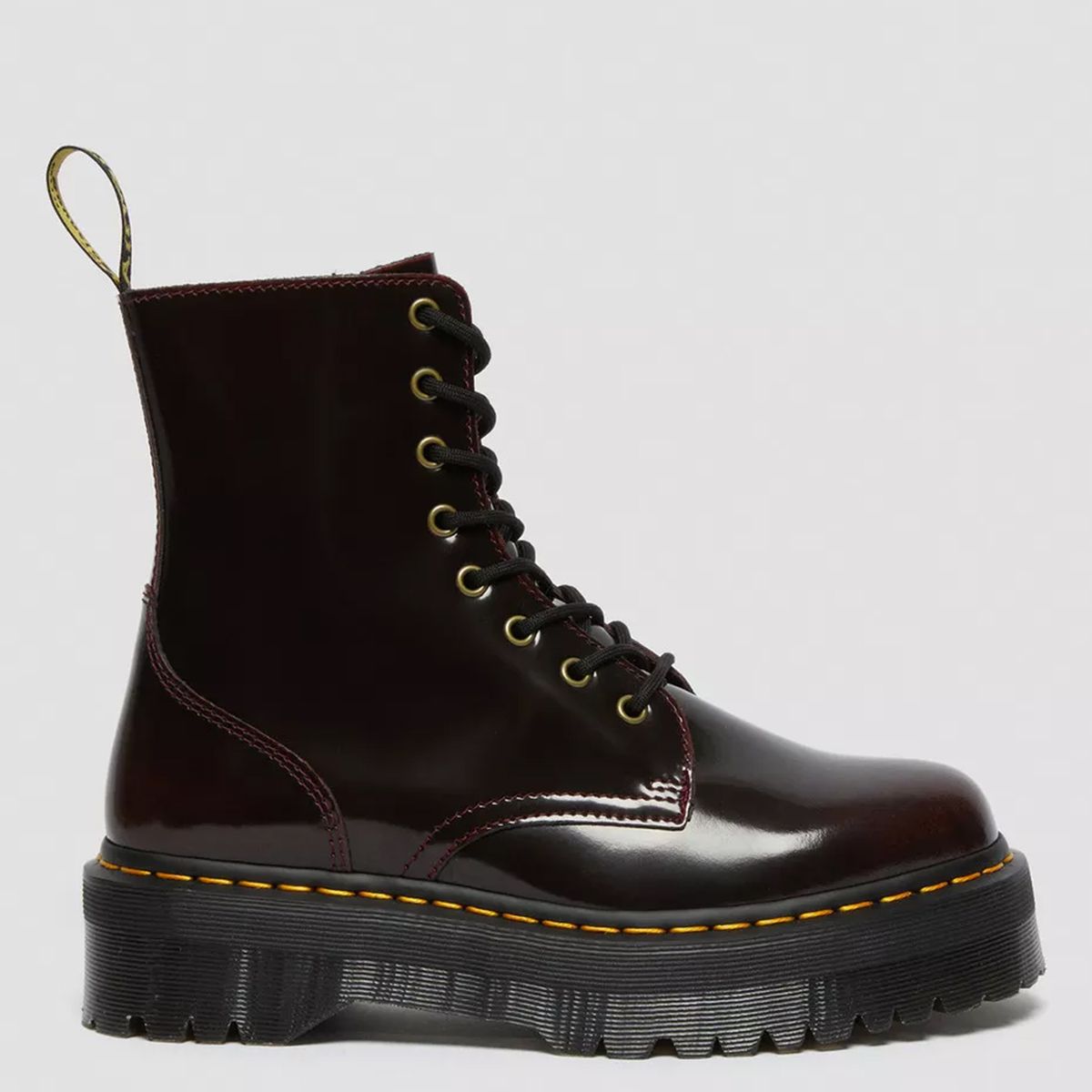 DR MARTENS - Dr Martens Jadon Botín Mujer Cuero Rojo