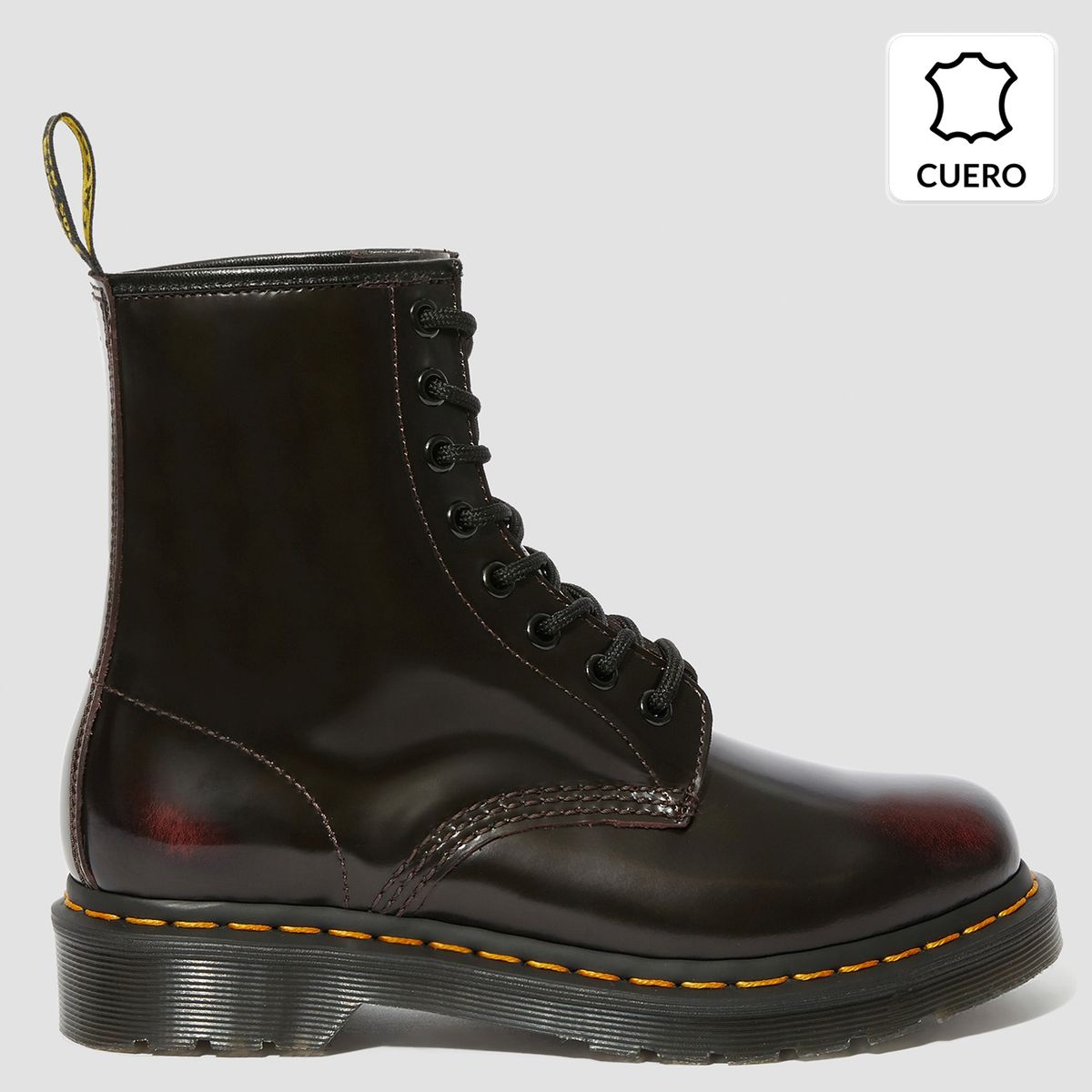 DR MARTENS - Dr Martens 1460 W Arcadia Botín Mujer Cuero Rojo