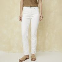 Jeans Straight Tiro Medio Mujer