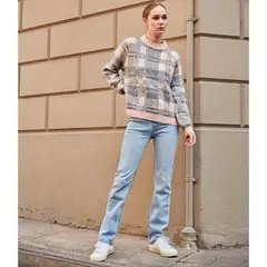 UNIVERSITY CLUB - Jeans Straight Tiro Medio Mujer