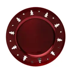 MICA - Plato Base Árbol Rojo Navidad Roja