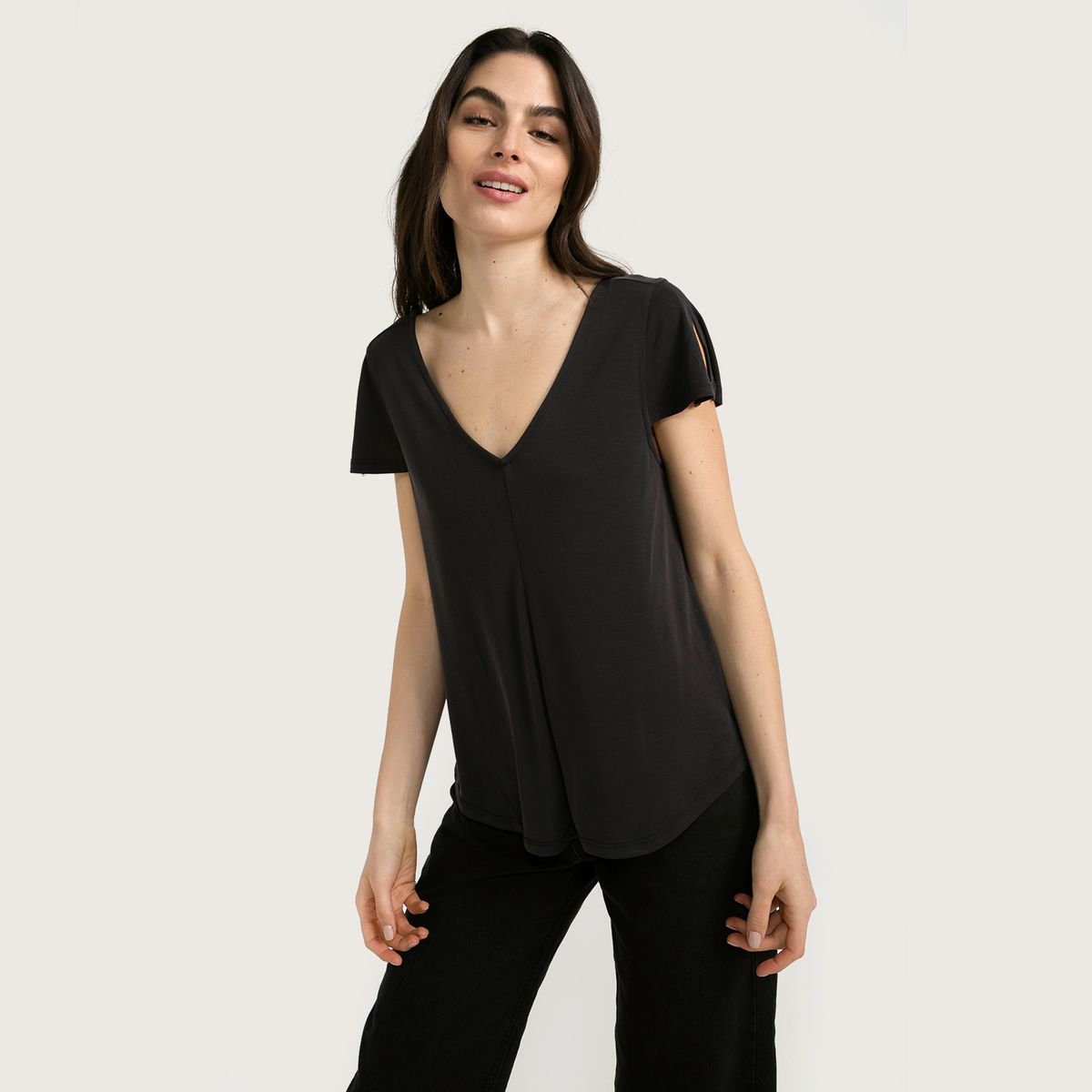 BASEMENT - Polera Modal Mujer