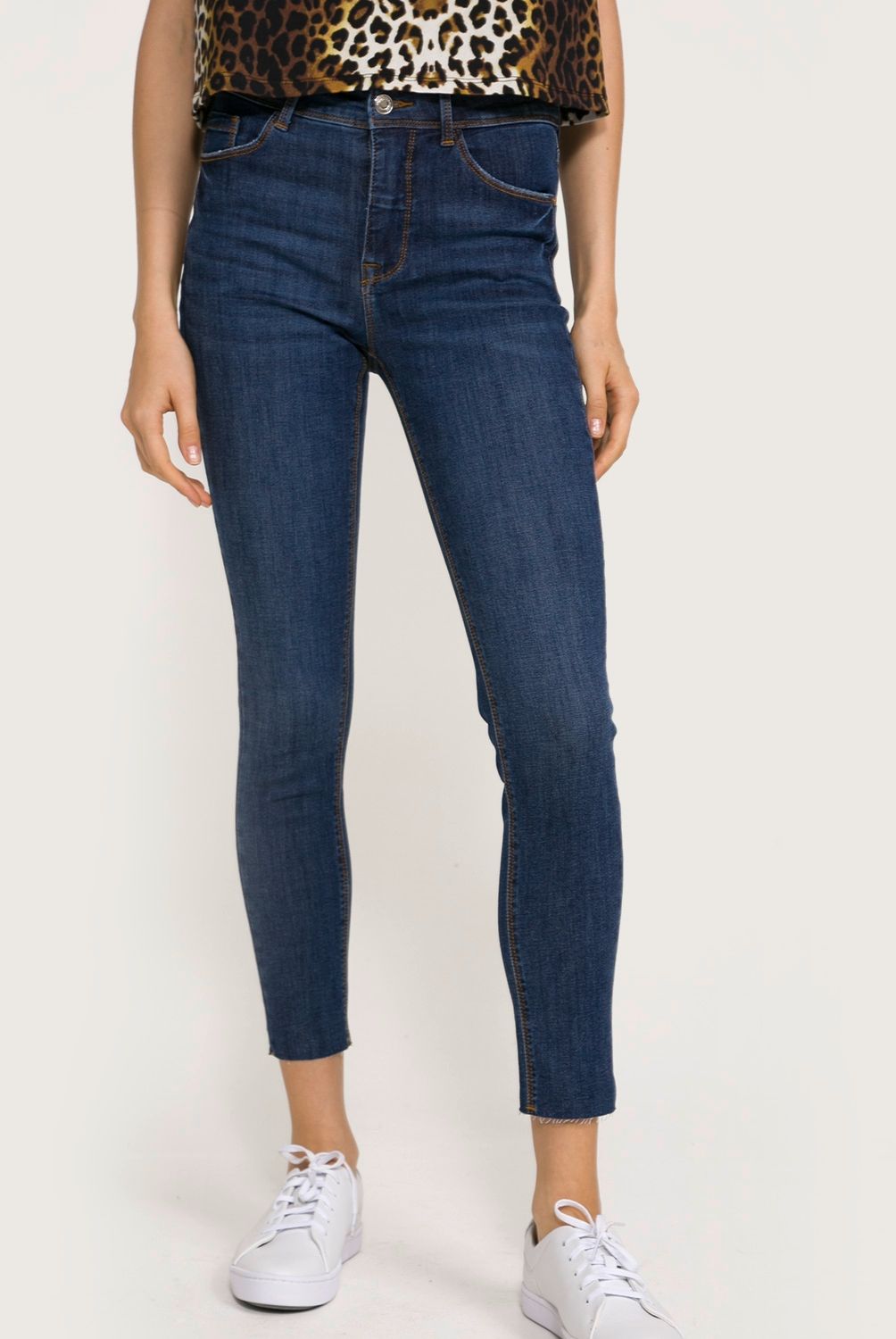 BASEMENT - Jeans Skinny Tiro Medio Basement Mujer Algodón