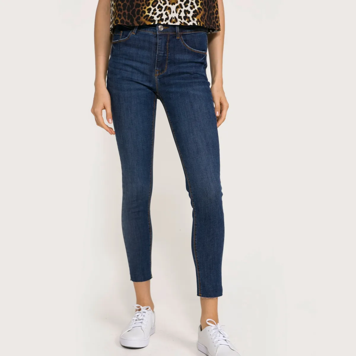 BASEMENT - Jeans Skinny Tiro Medio Basement Mujer Algodón