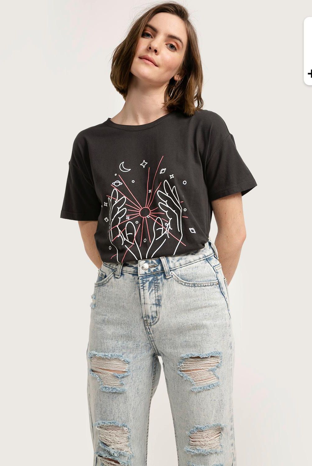 SYBILLA - Polera de Algodón Manga Corta Mujer