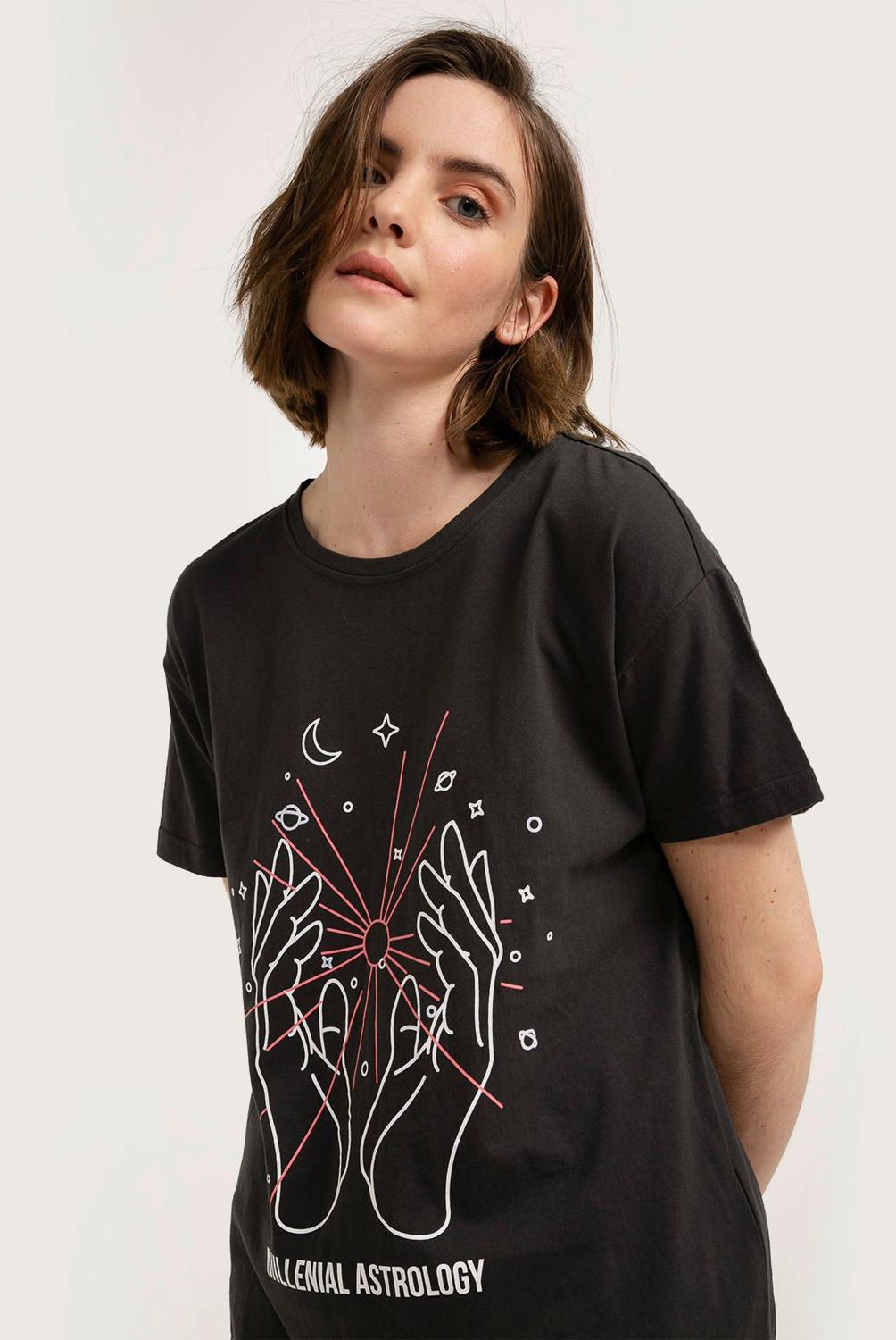 SYBILLA - Polera de Algodón Manga Corta Mujer