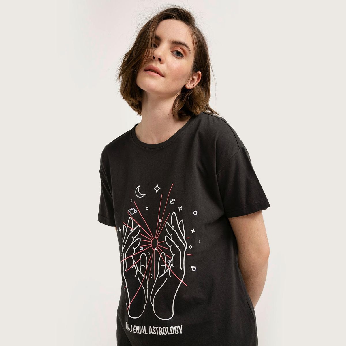 SYBILLA - Polera Algodón Manga Corta Mujer Sybilla