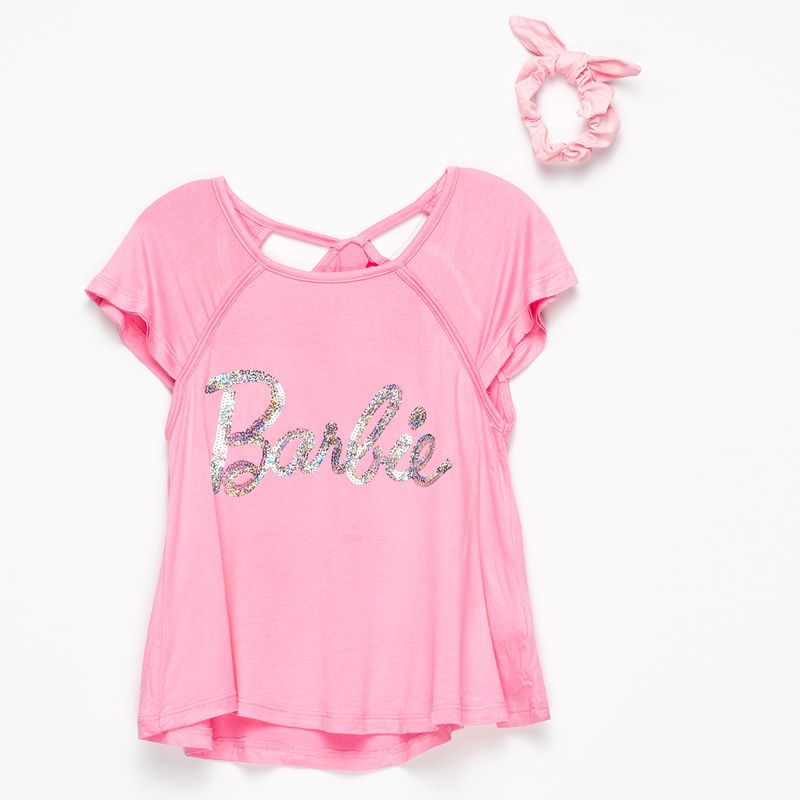 BARBIE - Polera con accesorio Algodón Niña