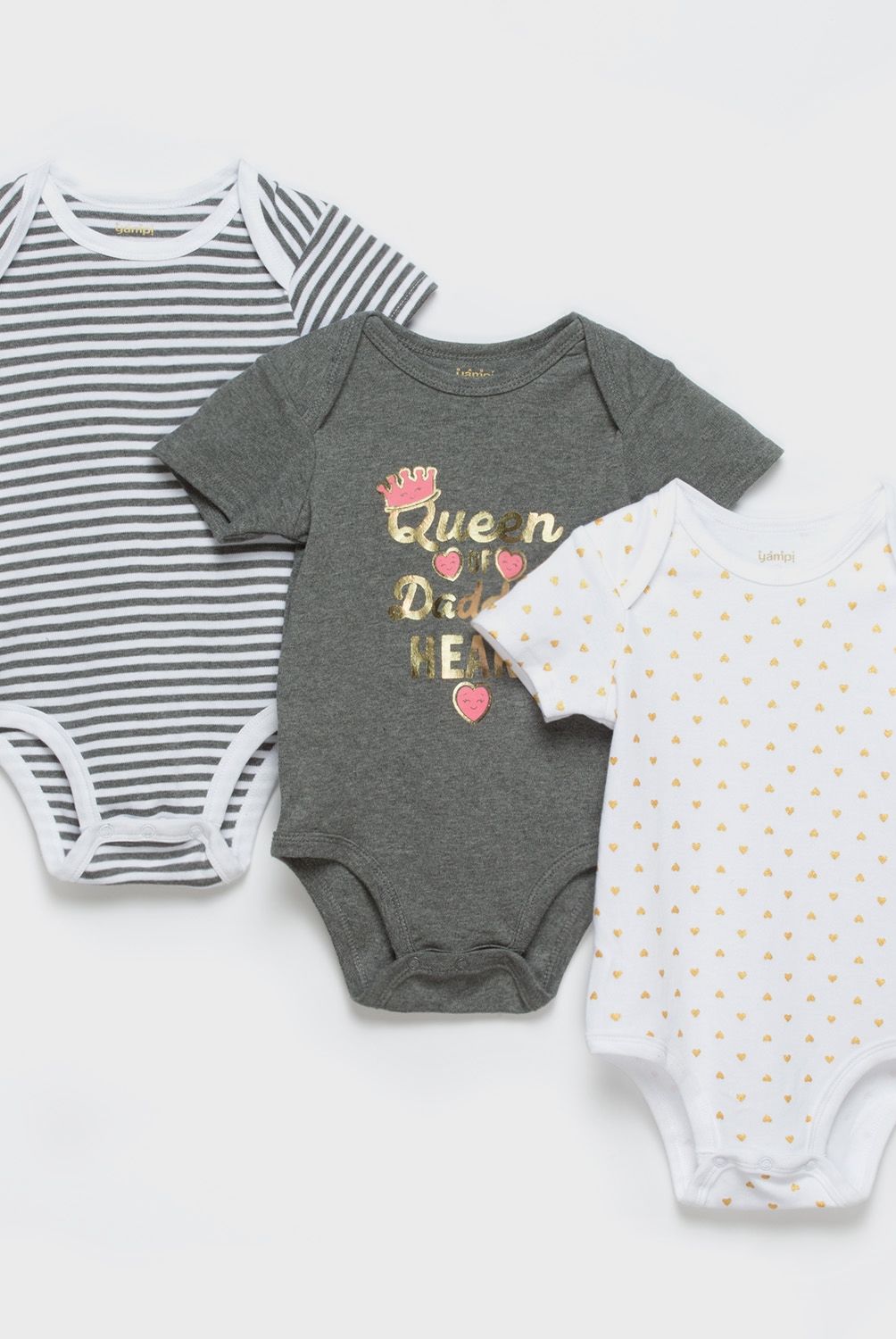 YAMP - Body pack de 3 unidades algodón bebé niña