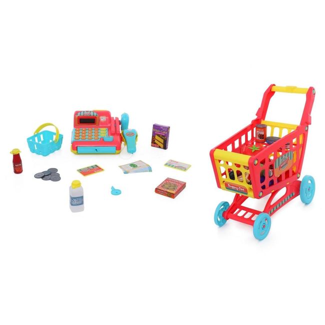 FUN MARKET - Set Caja Registradora Mas Carro Fun Market